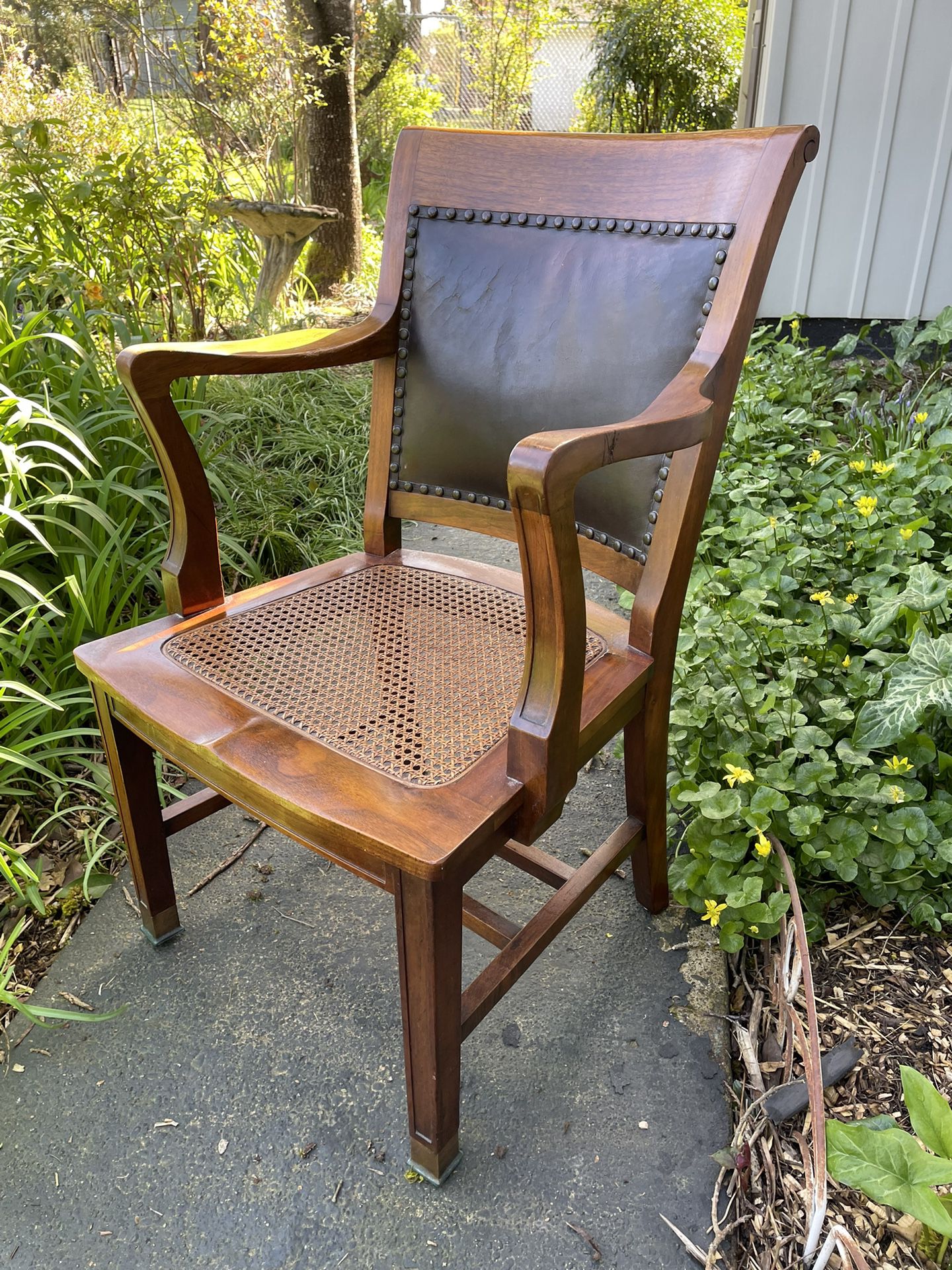 Solid Walnut Antique Desk Chair 