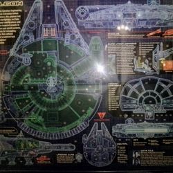 24 ×36 Star wars Millennium Falcon Blueprint Framed Picture 