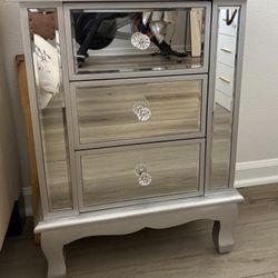 Set Of Two Mirrored Nightstands/ End Tables