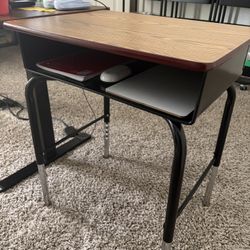 Student Desk with Metal Book Box