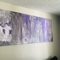 Purple Abstract Painting  Decor 
