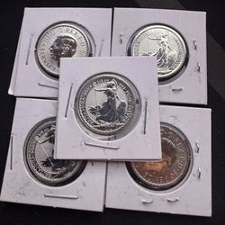 Lot 5 x  2023 BRITANNIA 1/4 OZ SILVER COIN ‼️ See COLLECTION Of RARE 1 OZ SILVER & GOLD Here ....