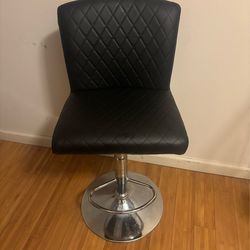 Black adjustable barstool chair