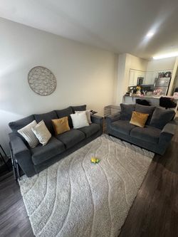 Dark Gray Sofa and Loveseat Set