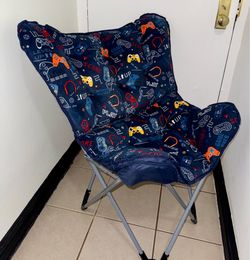 Kids Blue Gaming Butterfly Chair