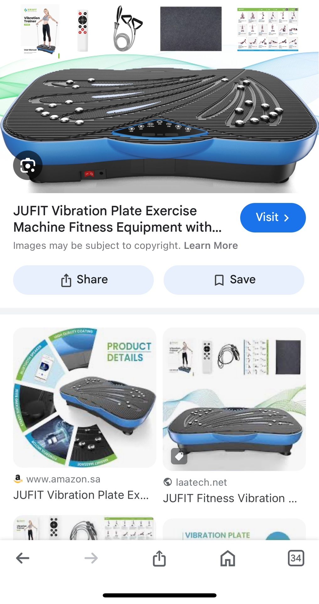 JUFIT Fitness Vibration Plate Exercise Equipment Whole Body Shape