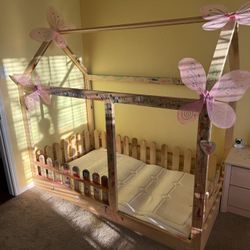 Kids House Bed Real Wood 