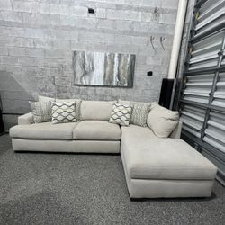Beige Comfortable Sectional 