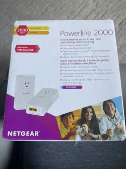 Netgear Powerline 2000 Mbps Adapter — Extra Outlet + 2 Ports — Brand New Sealed