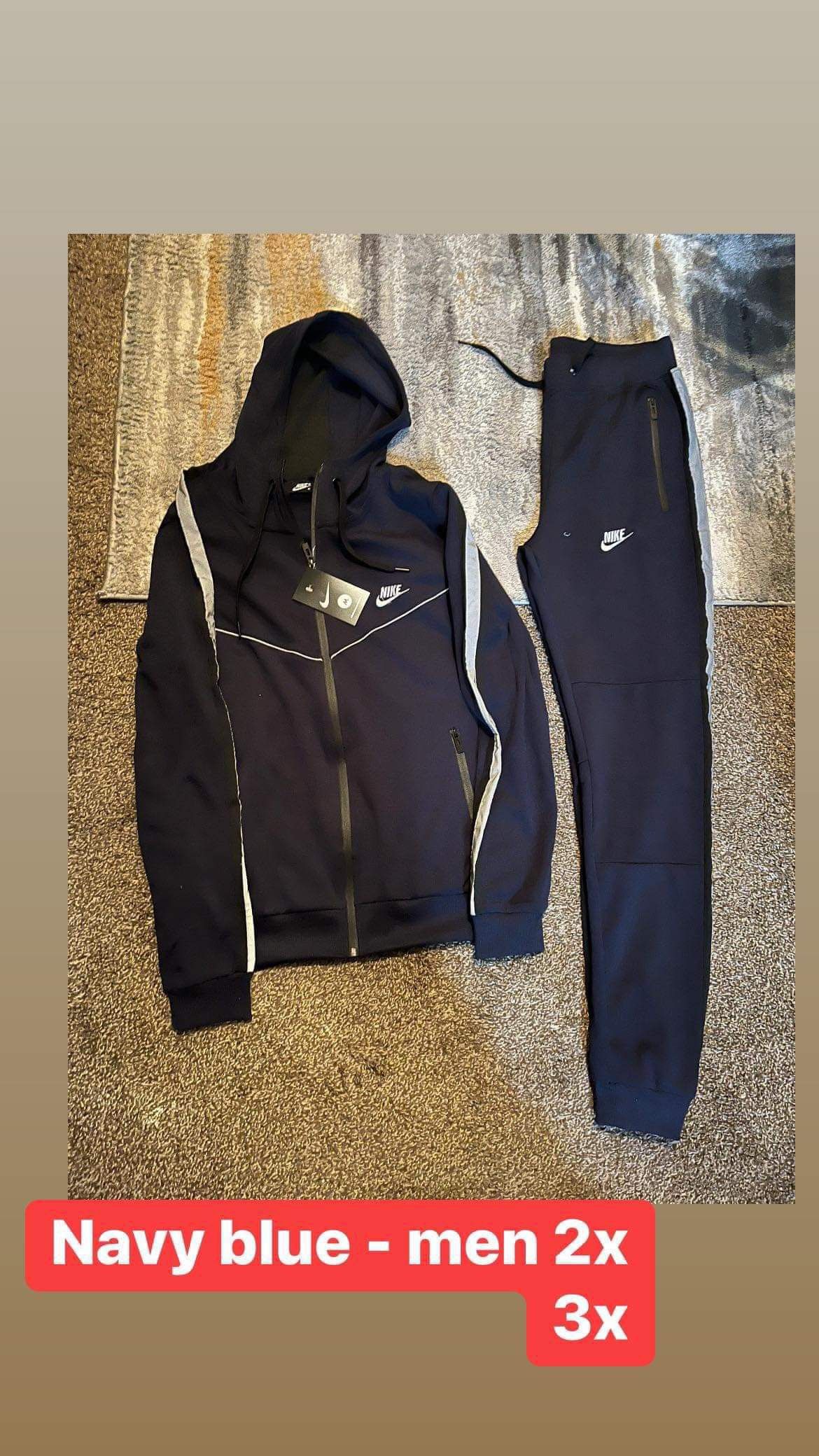 Navy Blue Men Nike Sweatsuit Size 2x 3x
