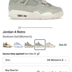 Women’s Jordan 4 Sea Foam