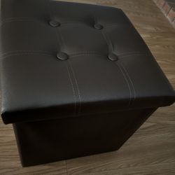 Faux Leather  Folding Storage Ottoman 15x15 New