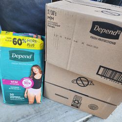 Depend M 60 Count  $30 Each Box