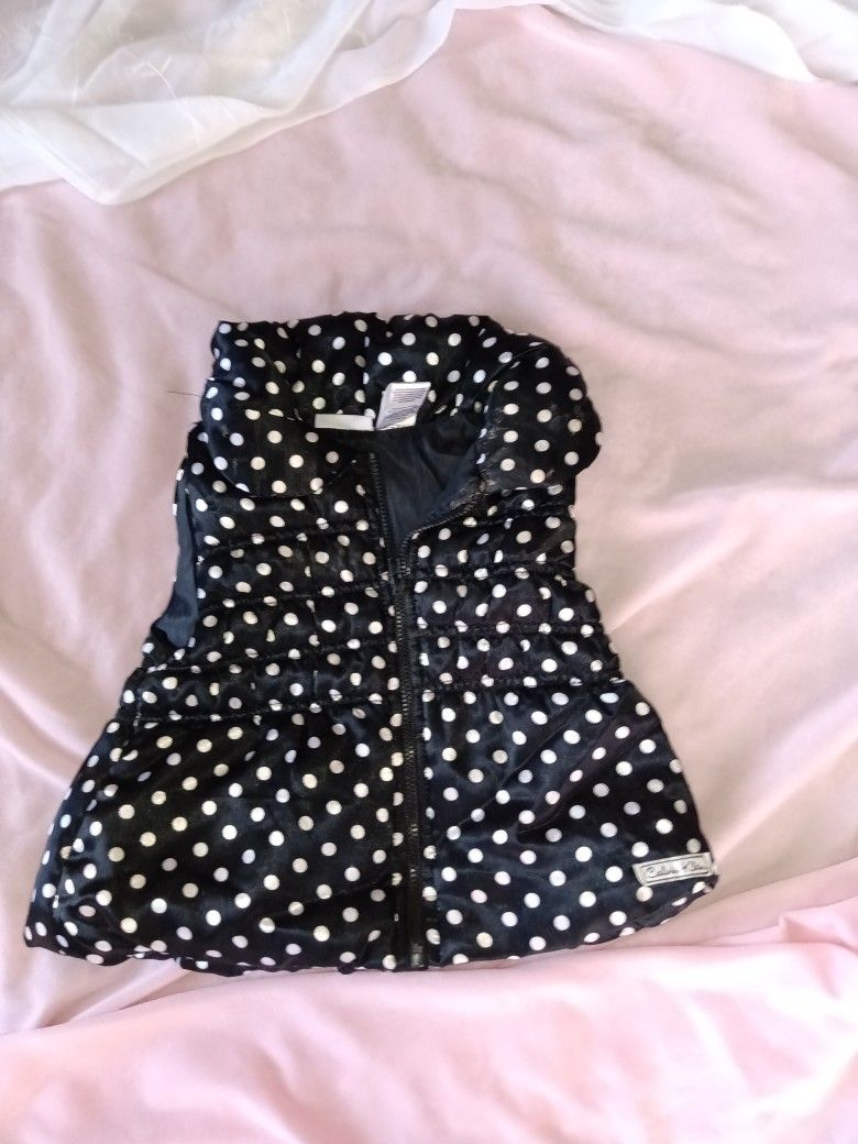 Puffy Poka Dot Baby Girl's Vest Vintage - 12-24 Mos