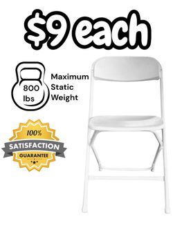 Silla Nueva Blanca De Plastico Para 800 libras 