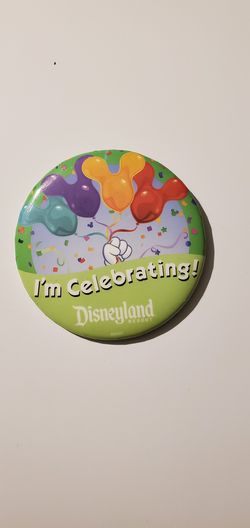 Disney Souvenir Button - Mickey Balloons - I'm Celebrating!