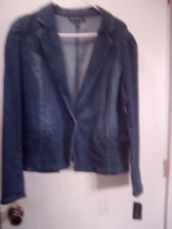 Blue Satin Blazer Jacket