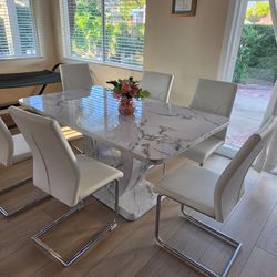 1 table and 6 chairs