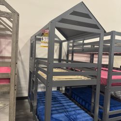 TWIN OVER TWIN HOUSE BUNK BED