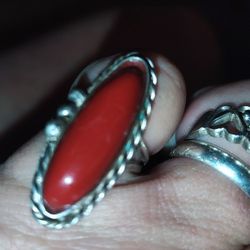 Native Coral Pinky Ring