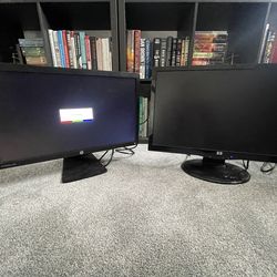 2 HP computer monitors
