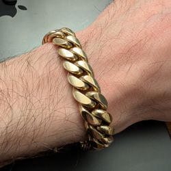 Massive Solid 14k Miami Cuban Bracelet, 11mm, 8.5", 100g!