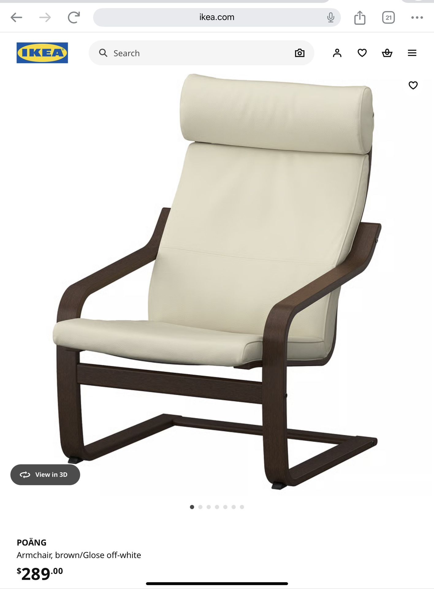 (2) IKEA POANG ARMCHAIRS IN BROWN & WHITE W/ CUSHIONS (GREAT CONDITION) - $250