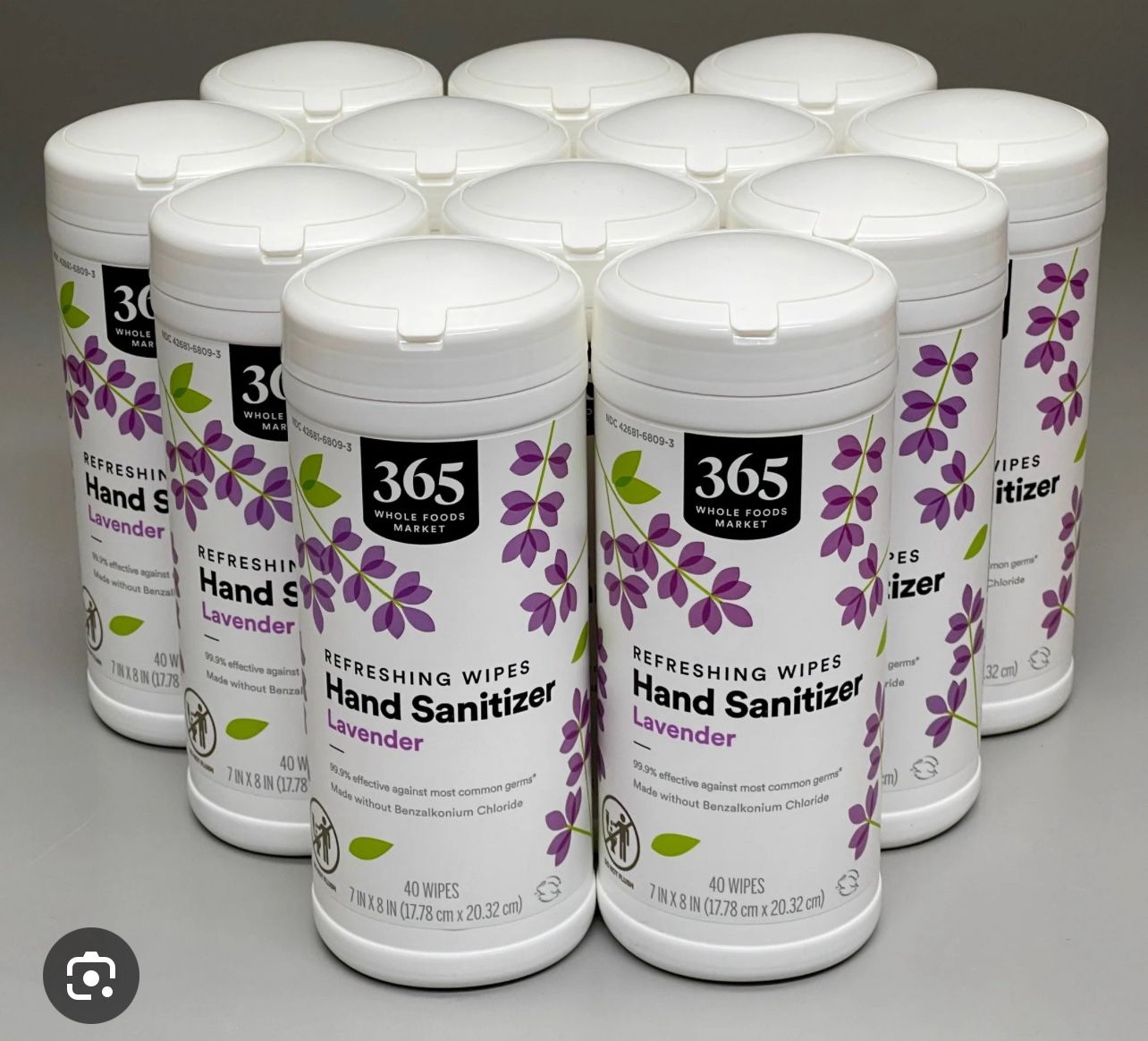 12-Pack 365 Whole Foods Lavender Hand Sanitizing Wipes
