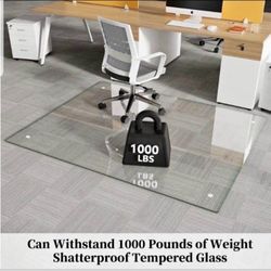 FlyEcho Glass Chair Mat 40" x 60" Tempered Glass Office Chair Mat