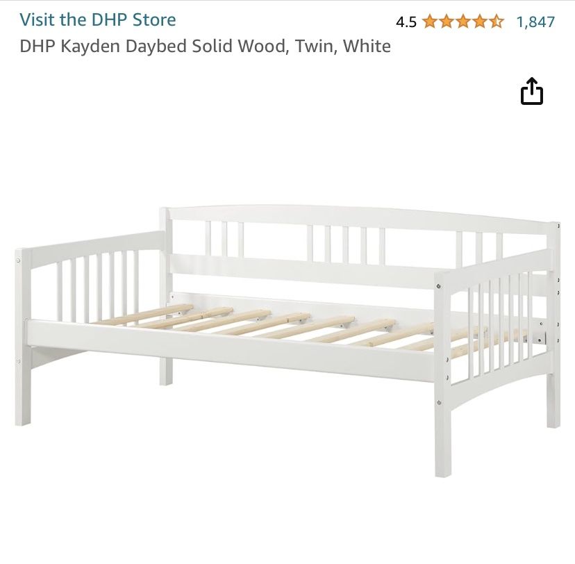 White Twin Wood Frame Daybed