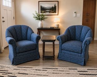 Matching blue accent chairs $150 for the pair
