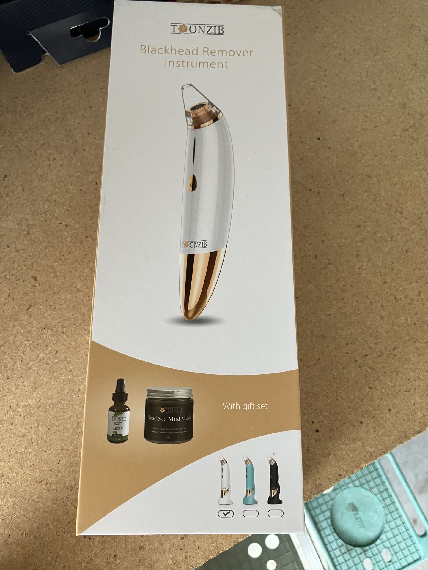 Blackhead Remover Vacuum - TOONZIB Rechargeable Pore Vacuum Blackhead Sucker - Facial Pore Cleaner Tool with 4 Suction Heads & Mud Mask and Argan Oil