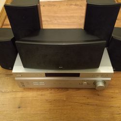 4 Boston Acoustics Bookshelf Speakers, 1 Boston Center Channel And Sony Receiver 