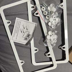 White License Plate Covers With Caps