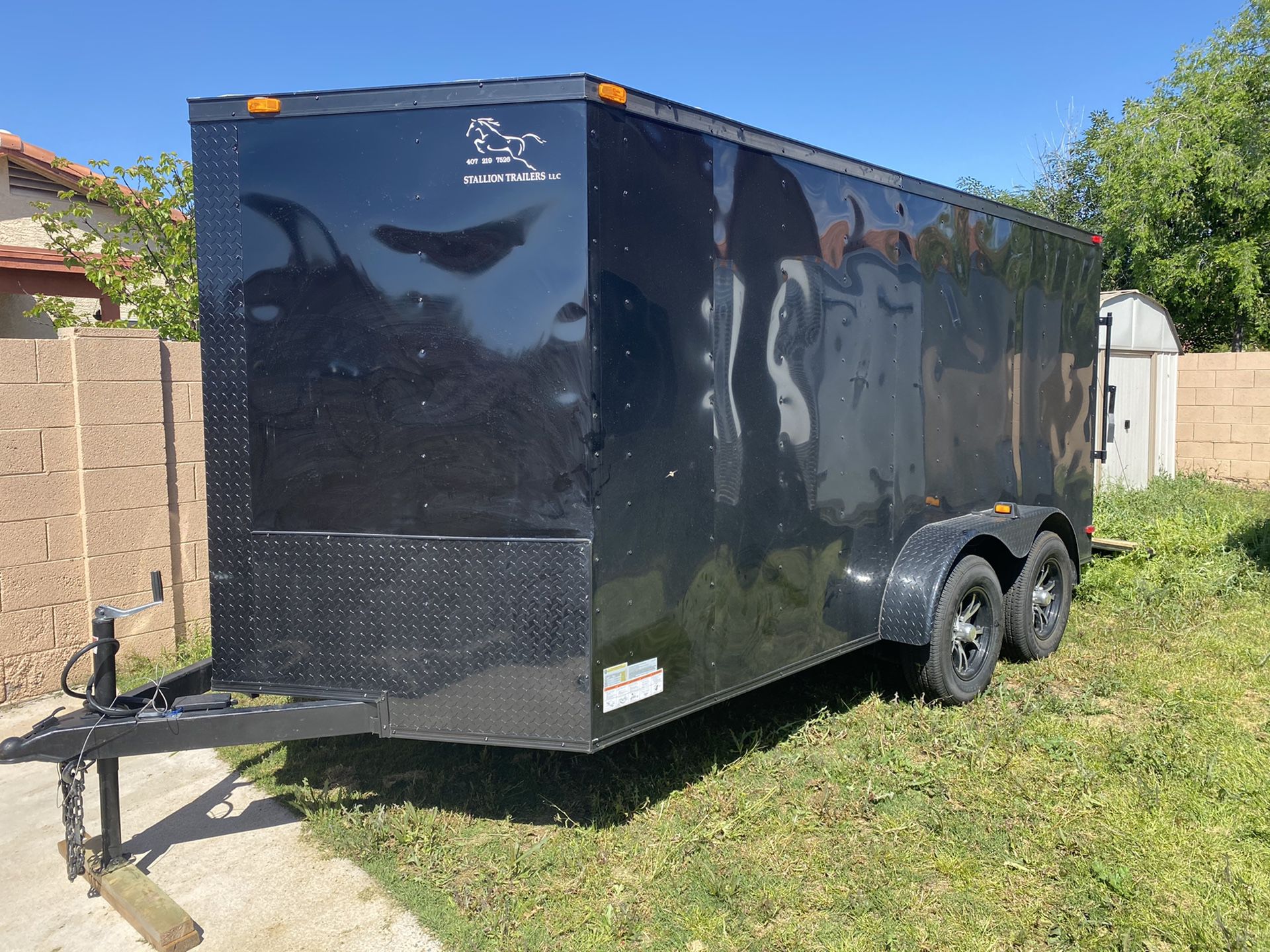 brand new enclosed trailer 7x14TA2 in blackout edition with warranty ready for you to start your new business