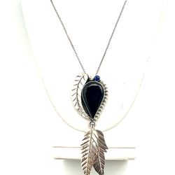 Sterling Taxco Onyx Necklace
