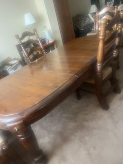 Oversized Real Wood Dining Table