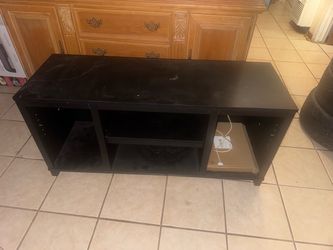 Black TV Stand with Open Shelves