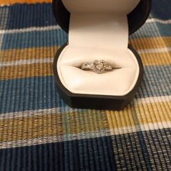 Sterling Silver Diamond Ring 