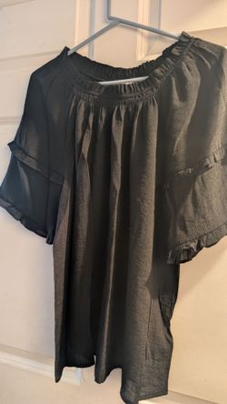Nanette Lepore Black Ruffle Sleeve Off-Shoulder Blouse