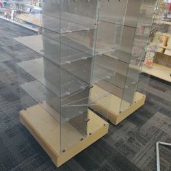 Double Sided Glass Display Shelves