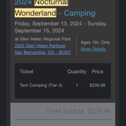 Nocturnal wonderland Camping Pass 