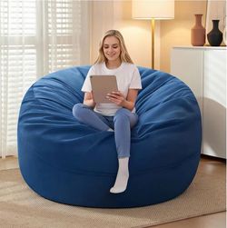 Large Blue Bean Bag Chair