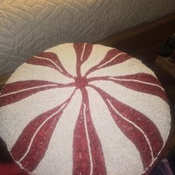 Peppermint Beaded Decor Pillow 