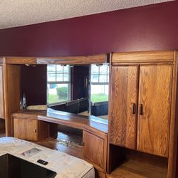 Wood Queen Furniture Set W/ Hidden Compartments