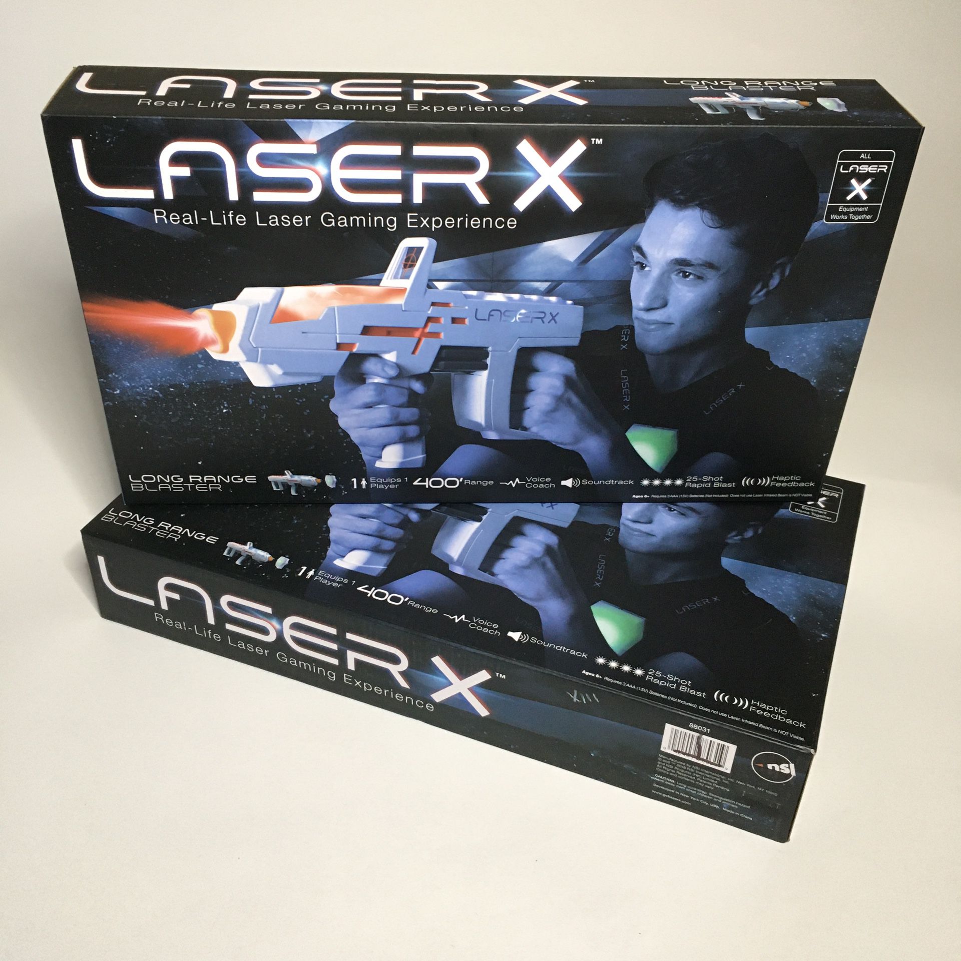 2 x Laser X Long Range Blaster with Vest Kit