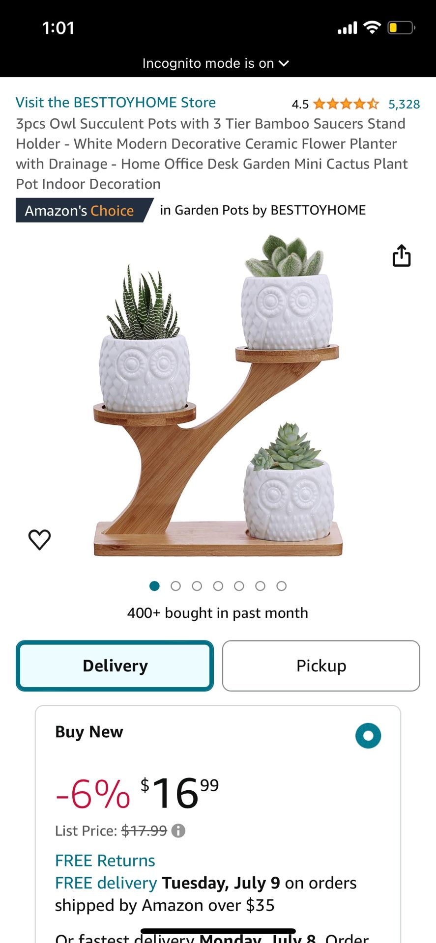 3pcs Owl Succulent Pots with 3 Tier Bamboo Saucers Stand Holder