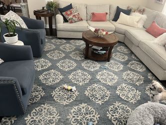 Living Room Sofa Set & Decorative Pillows 