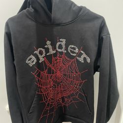 Black Rhinestone Spider Hoodie