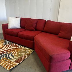 RED SECTIONAL COUCH W/ FREE DELIVERY 